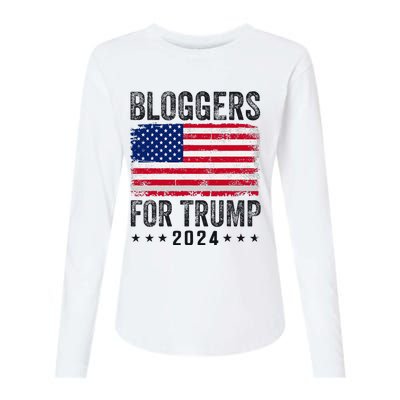 Bloggers For Trump 2024 Womens Cotton Relaxed Long Sleeve T-Shirt