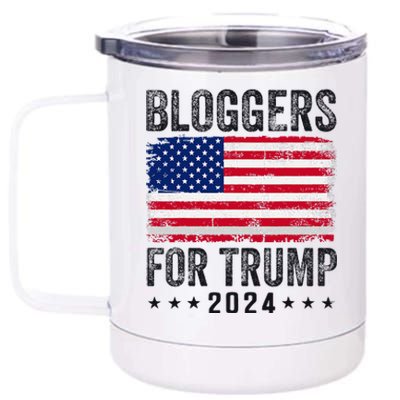 Bloggers For Trump 2024 12 oz Stainless Steel Tumbler Cup