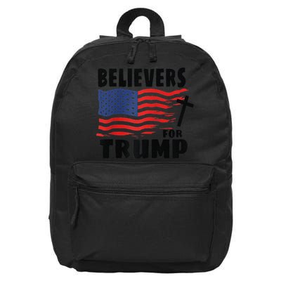 Believers For Trump Christians For Trump 2024 Raglan 16 in Basic Backpack