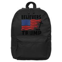 Believers For Trump Christians For Trump 2024 Raglan 16 in Basic Backpack