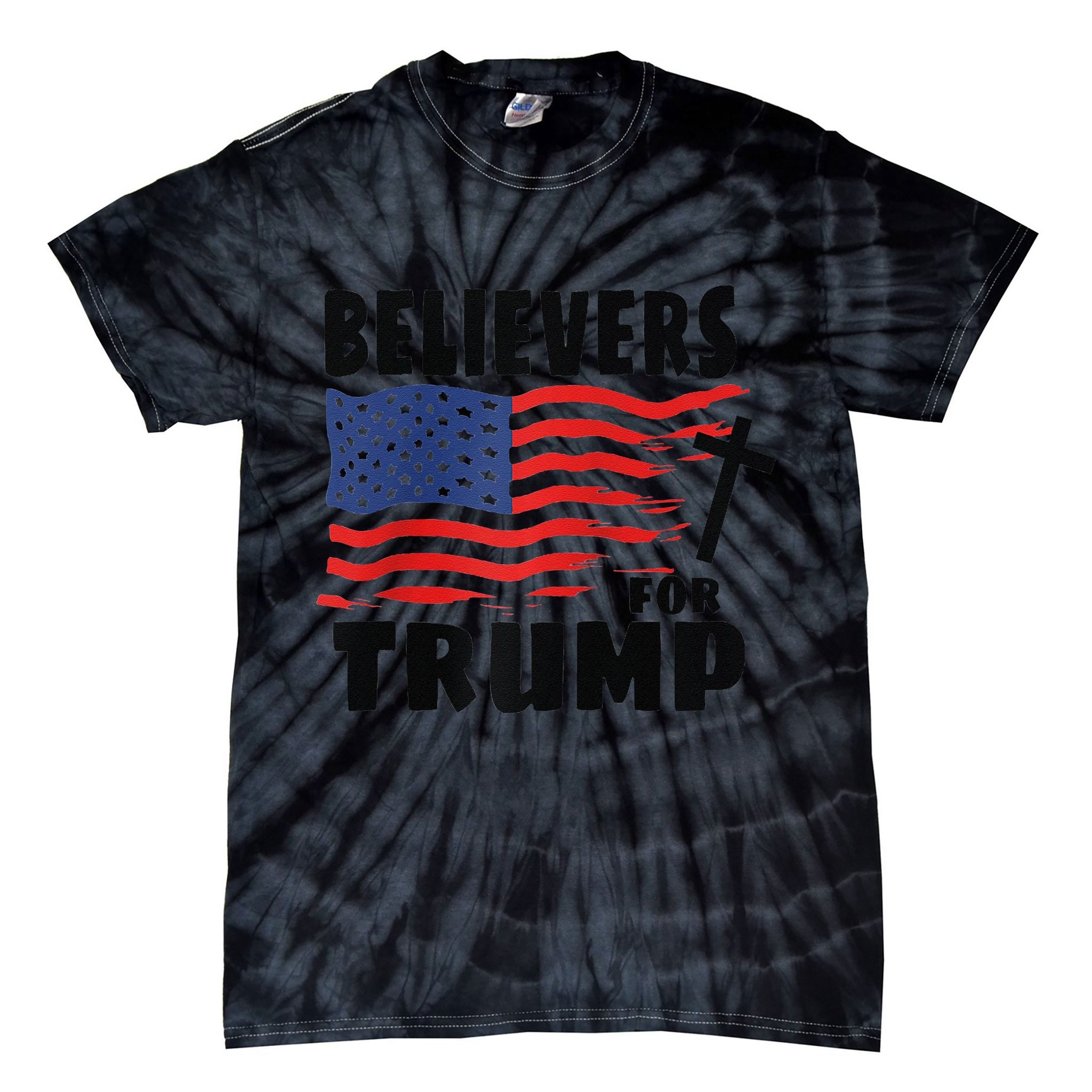 Believers For Trump Christians For Trump 2024 Raglan Tie-Dye T-Shirt