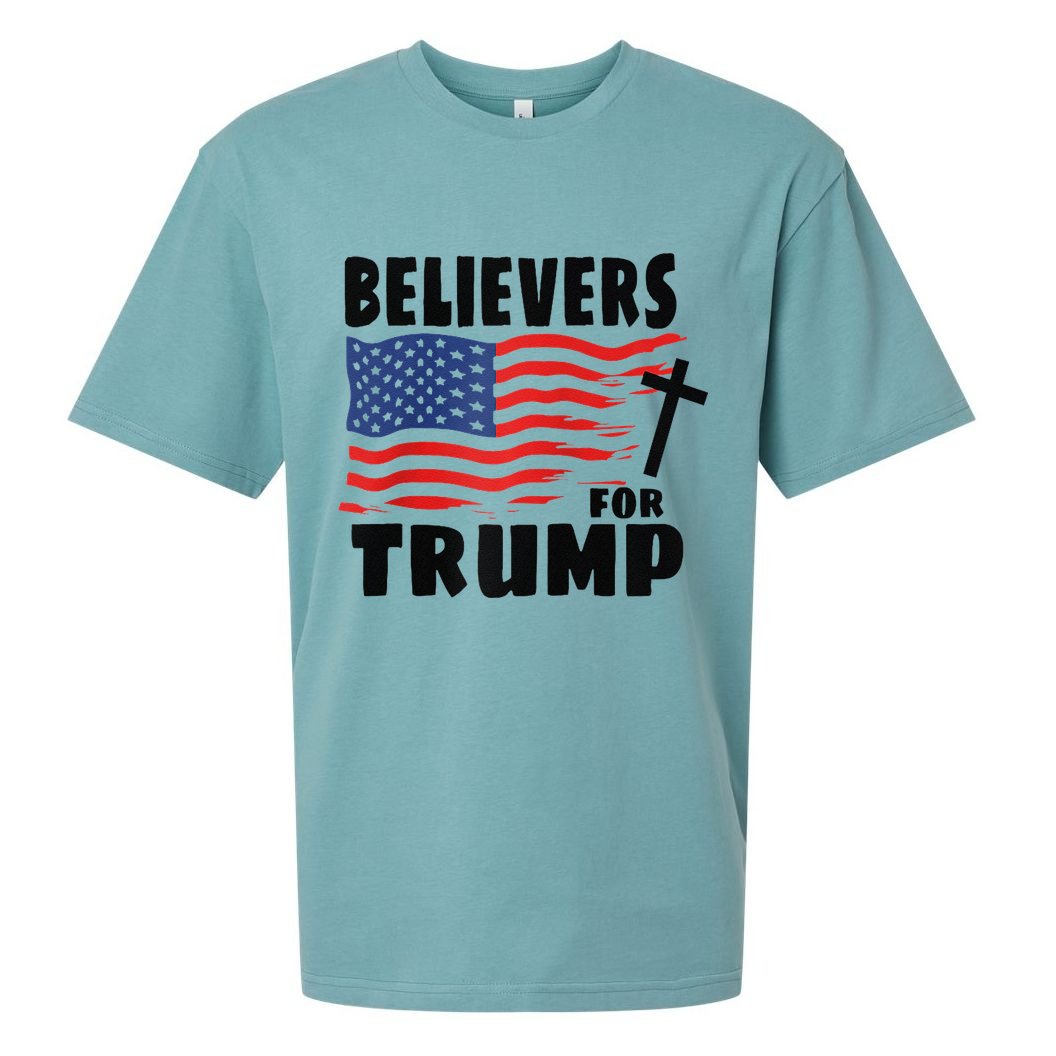 Believers For Trump Christians For Trump 2024 Raglan Sueded Cloud Jersey T-Shirt