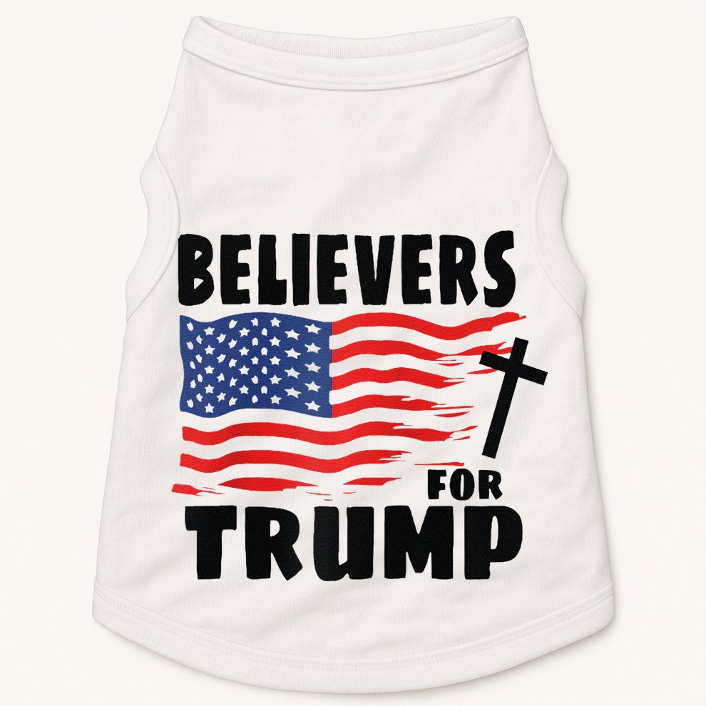Believers For Trump Christians For Trump 2024 Raglan Doggie Tank