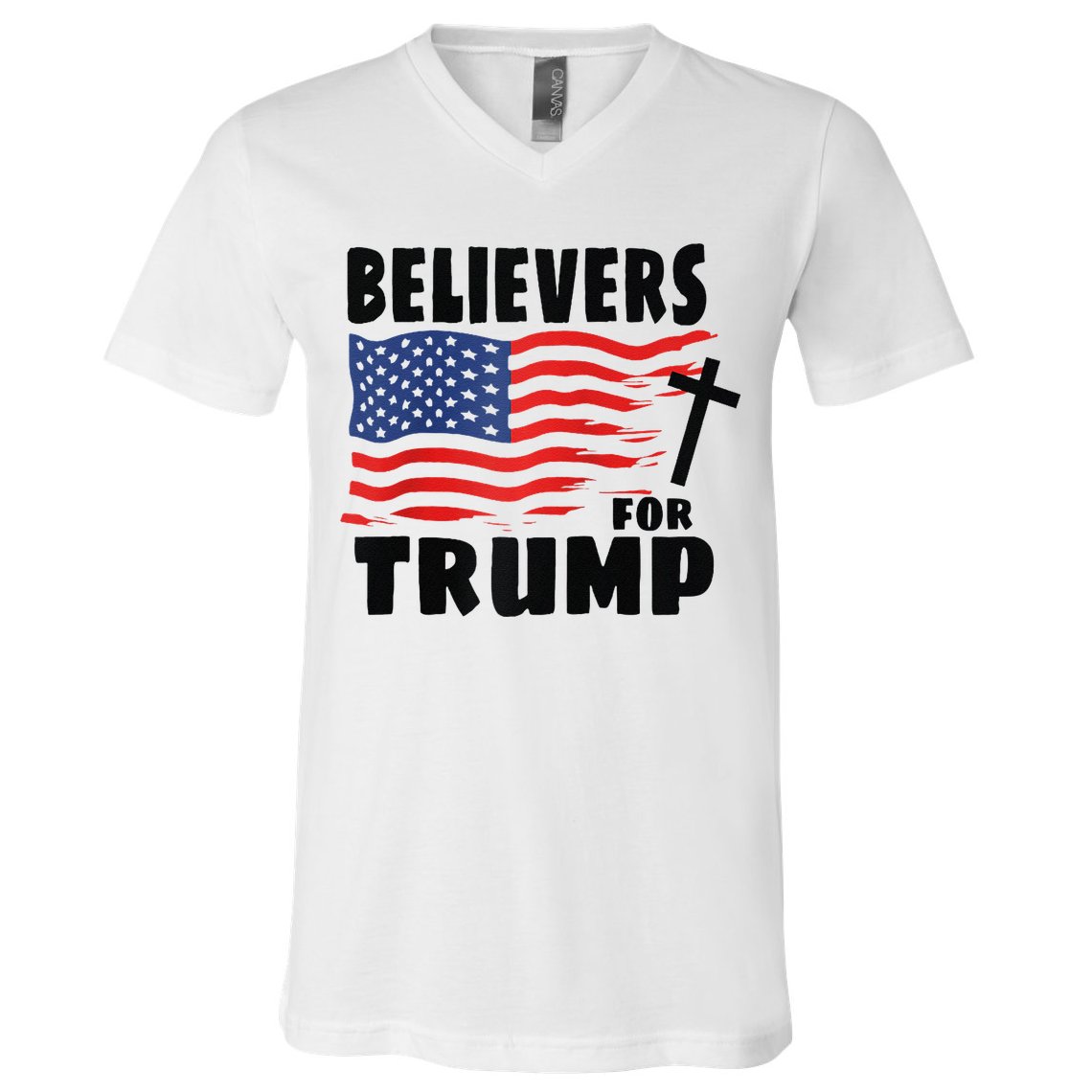 Believers For Trump Christians For Trump 2024 Raglan V-Neck T-Shirt
