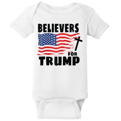 Believers For Trump Christians For Trump 2024 Raglan Baby Bodysuit