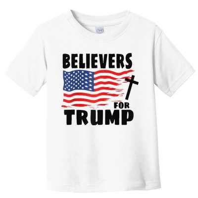 Believers For Trump Christians For Trump 2024 Raglan Toddler T-Shirt
