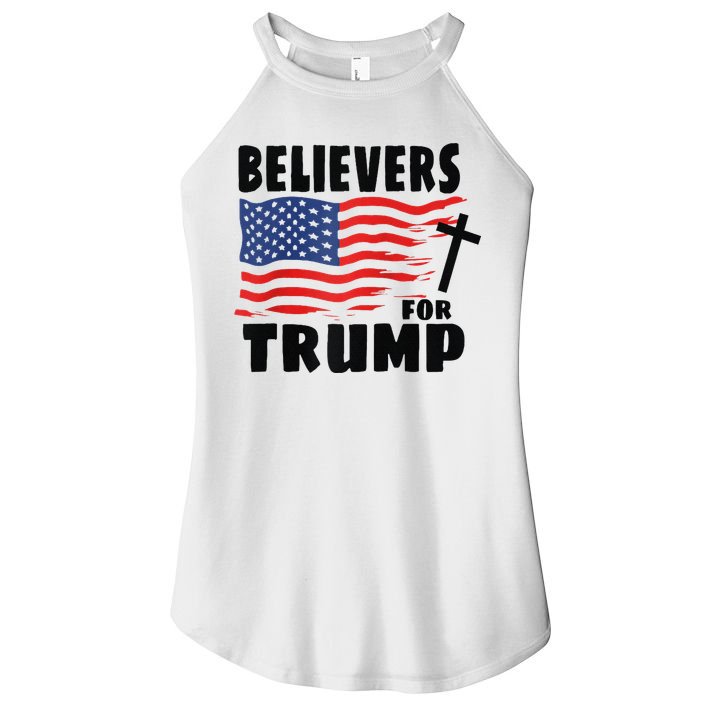 Believers For Trump Christians For Trump 2024 Raglan Women's Perfect Tri Rocker Tank
