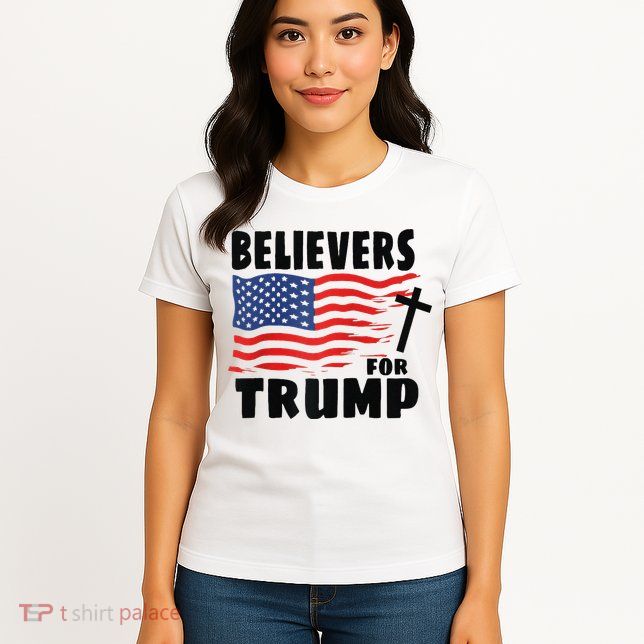 Believers For Trump Christians For Trump 2024 Raglan Womens T-Shirt