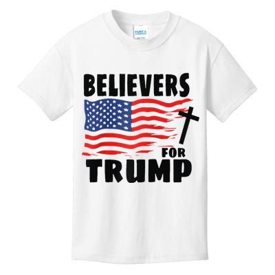 Believers For Trump Christians For Trump 2024 Raglan Kids T-Shirt