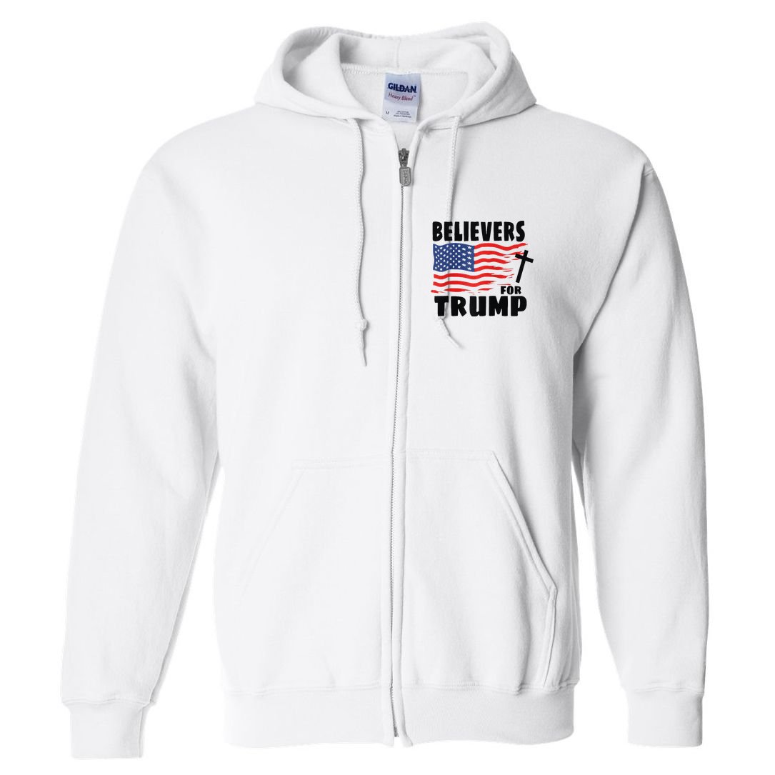 Believers For Trump Christians For Trump 2024 Raglan Full Zip Hoodie