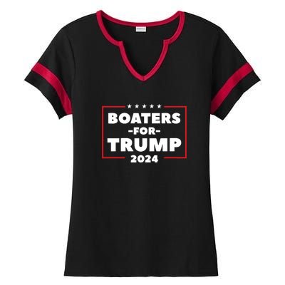 Boaters For Trump 2024 Ladies Halftime Notch Neck Tee