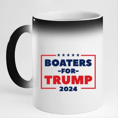 Boaters For Trump 2024 11oz Black Color Changing Mug