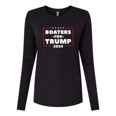 Boaters For Trump 2024 Womens Cotton Relaxed Long Sleeve T-Shirt