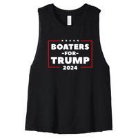 Boaters For Trump 2024 Women's Racerback Cropped Tank