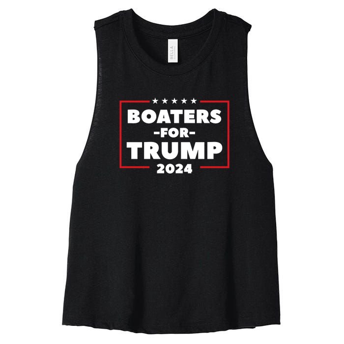 Boaters For Trump 2024 Women's Racerback Cropped Tank