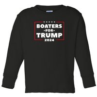 Boaters For Trump 2024 Toddler Long Sleeve Shirt