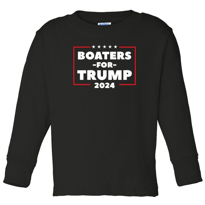 Boaters For Trump 2024 Toddler Long Sleeve Shirt