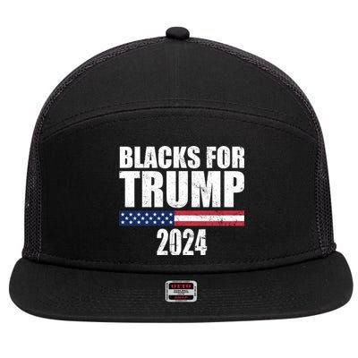 Blacks For Trump 2024 Presidential Election Republican 7 Panel Mesh Trucker Snapback Hat