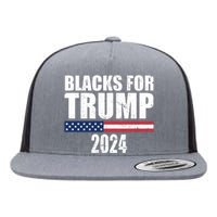 Blacks For Trump 2024 Presidential Election Republican Flat Bill Trucker Hat