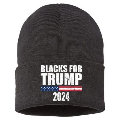 Blacks For Trump 2024 Presidential Election Republican Sustainable Knit Beanie