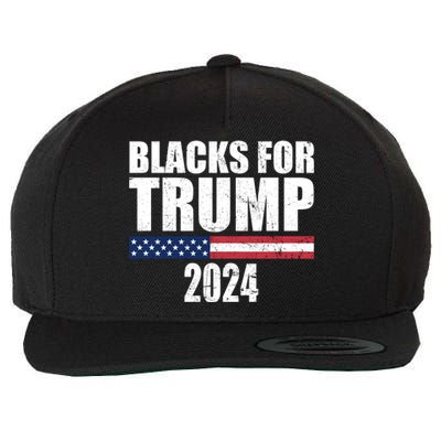 Blacks For Trump 2024 Presidential Election Republican Wool Snapback Cap