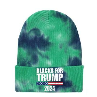 Blacks For Trump 2024 Presidential Election Republican Tie Dye 12in Knit Beanie