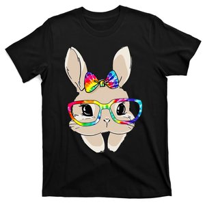 Bunny Face Tie Dye Glasses happy Easter Day T-Shirt