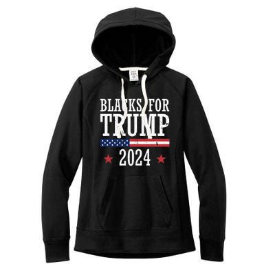 Blacks For Trump 2024 Presidential Election Republican Women's Fleece Hoodie