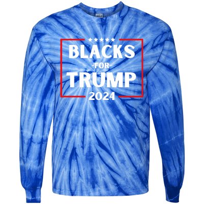 Blacks For Trump 2024 Donald Trump 2024 Tie-Dye Long Sleeve Shirt