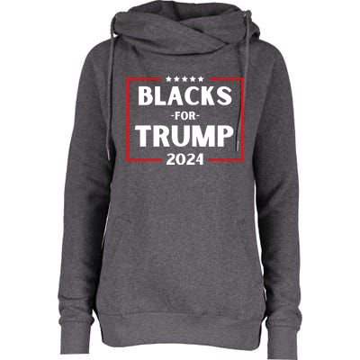 Blacks For Trump 2024 Donald Trump 2024 Womens Funnel Neck Pullover Hood