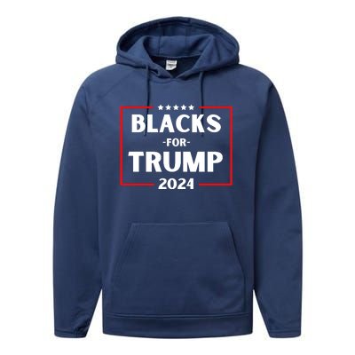 Blacks For Trump 2024 Donald Trump 2024 Performance Fleece Hoodie