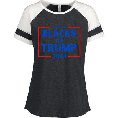 Blacks For Trump 2024 Donald Trump 2024 Enza Ladies Jersey Colorblock Tee