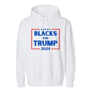 Blacks For Trump 2024 Donald Trump 2024 Garment-Dyed Fleece Hoodie