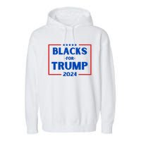 Blacks For Trump 2024 Donald Trump 2024 Garment-Dyed Fleece Hoodie