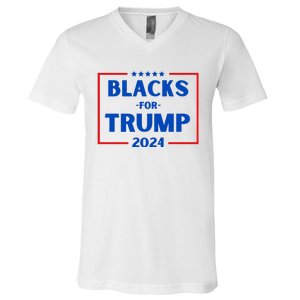 Blacks For Trump 2024 Donald Trump 2024 V-Neck T-Shirt