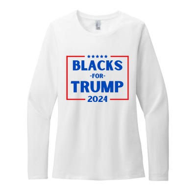 Blacks For Trump 2024 Donald Trump 2024 Womens CVC Long Sleeve Shirt