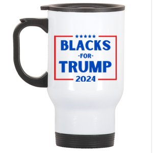 Blacks For Trump 2024 Donald Trump 2024 Stainless Steel Travel Mug