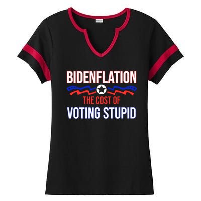 Biden Flation The Cost Of Voting Stupid Ladies Halftime Notch Neck Tee