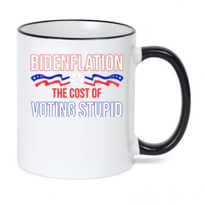 Biden Flation The Cost Of Voting Stupid 11oz Black Color Changing Mug