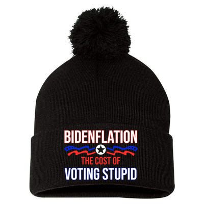 Biden Flation The Cost Of Voting Stupid Pom Pom 12in Knit Beanie