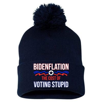 Biden Flation The Cost Of Voting Stupid Pom Pom 12in Knit Beanie