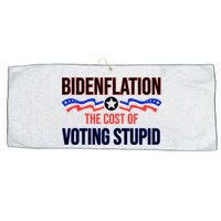 Biden Flation The Cost Of Voting Stupid Large Microfiber Waffle Golf Towel