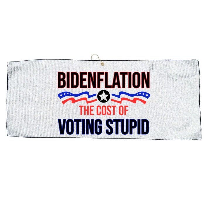 Biden Flation The Cost Of Voting Stupid Large Microfiber Waffle Golf Towel