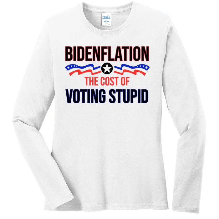 Biden Flation The Cost Of Voting Stupid Ladies Long Sleeve Shirt