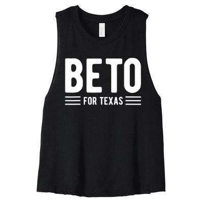 Beto For Texas Beto O'Rourke For Governor Of Texas Women's Racerback Cropped Tank