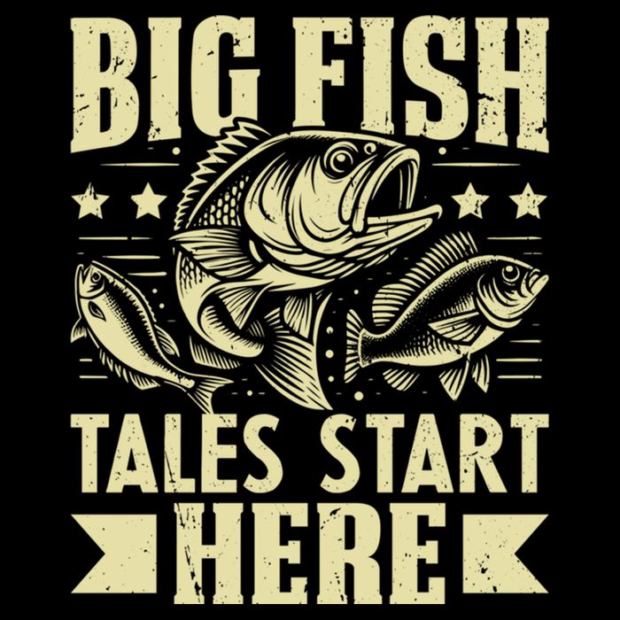 Big Fish Tales Start Here Fishing Gift Bucket Hat