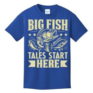 Big Fish Tales Start Here Fishing Gift Kids T-Shirt