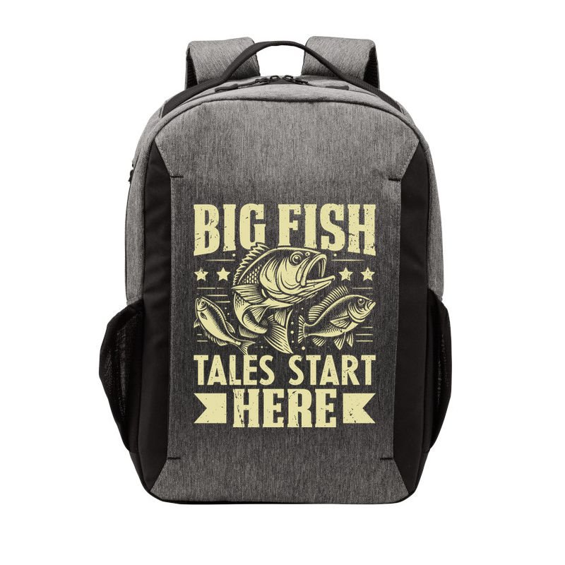 Big Fish Tales Start Here Fishing Gift Vector Backpack