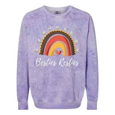 Besties For The Resties Boho Rainbow Matching Mommy and Me Colorblast Crewneck Sweatshirt