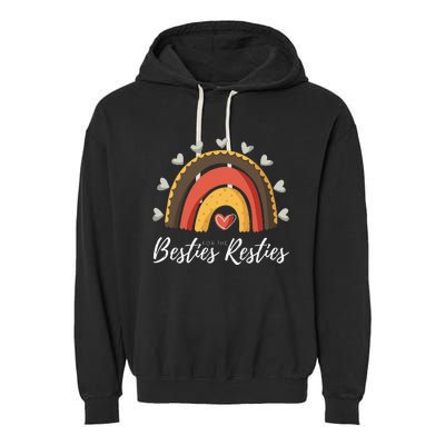 Besties For The Resties Boho Rainbow Matching Mommy and Me Garment-Dyed Fleece Hoodie